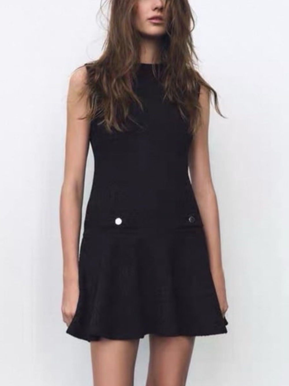 Zara Textured Tweed Mini Dress
